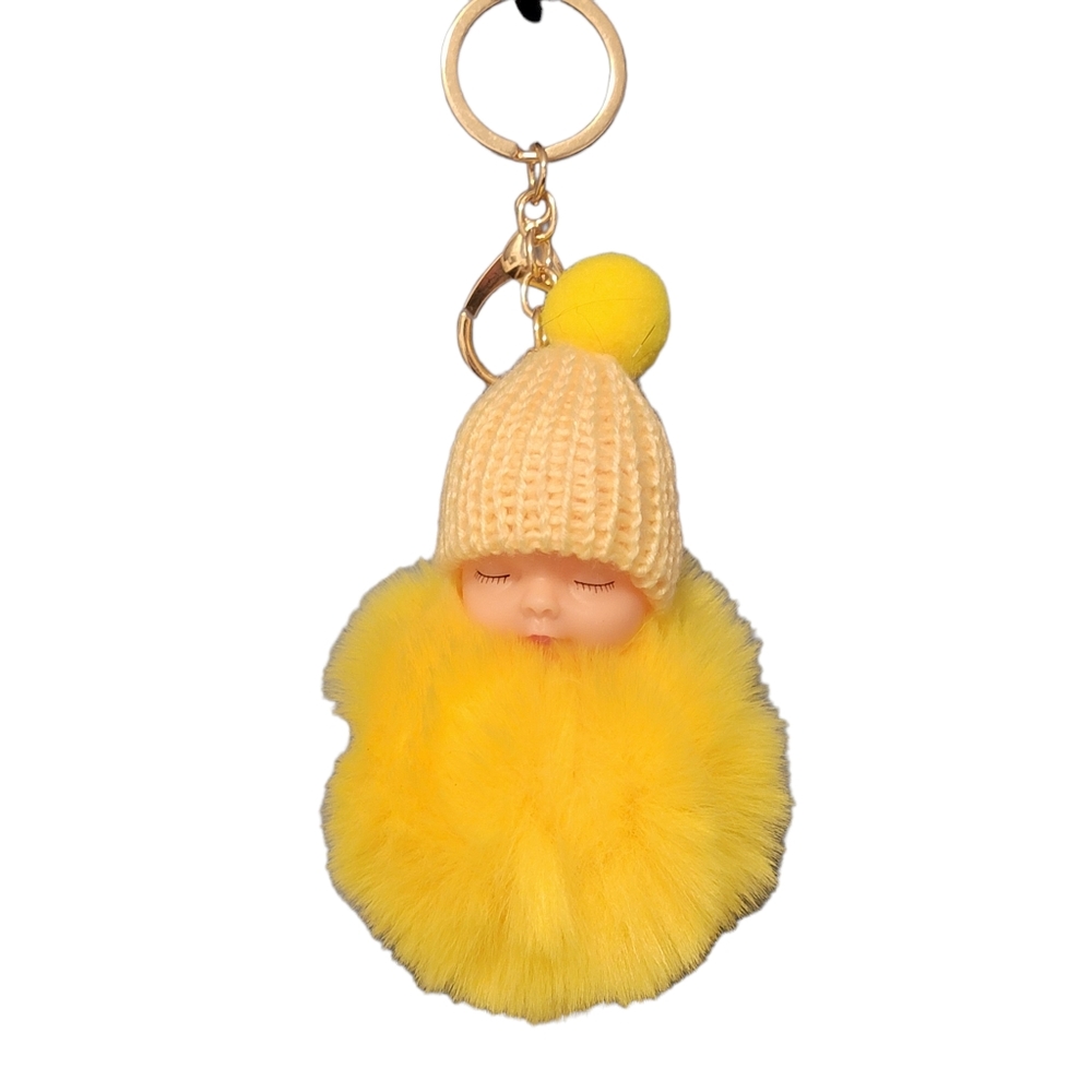 Keychain Cute Fluffy Plush Mini Doll Keychain For Women Bags Key Ring Gift Decor